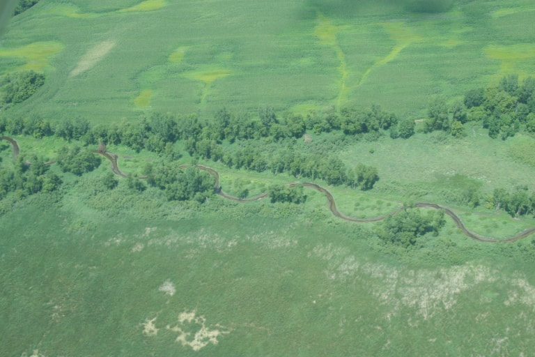 Aerial view of Clearwater River