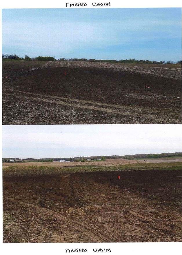 two views of field, labeled on top and bottom "Finished WASCOB"